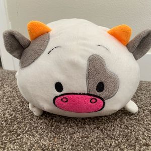 Bun Bun CUTE PIG PIGGY 7"  Plush Stuffed Animal Gray White Orange Pink